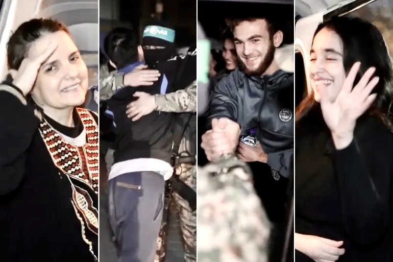 ملابس أنيقة وابتسامة عريضة ووداع حار.. رسائل من المحتجزين لدى المقاومة في غزة 