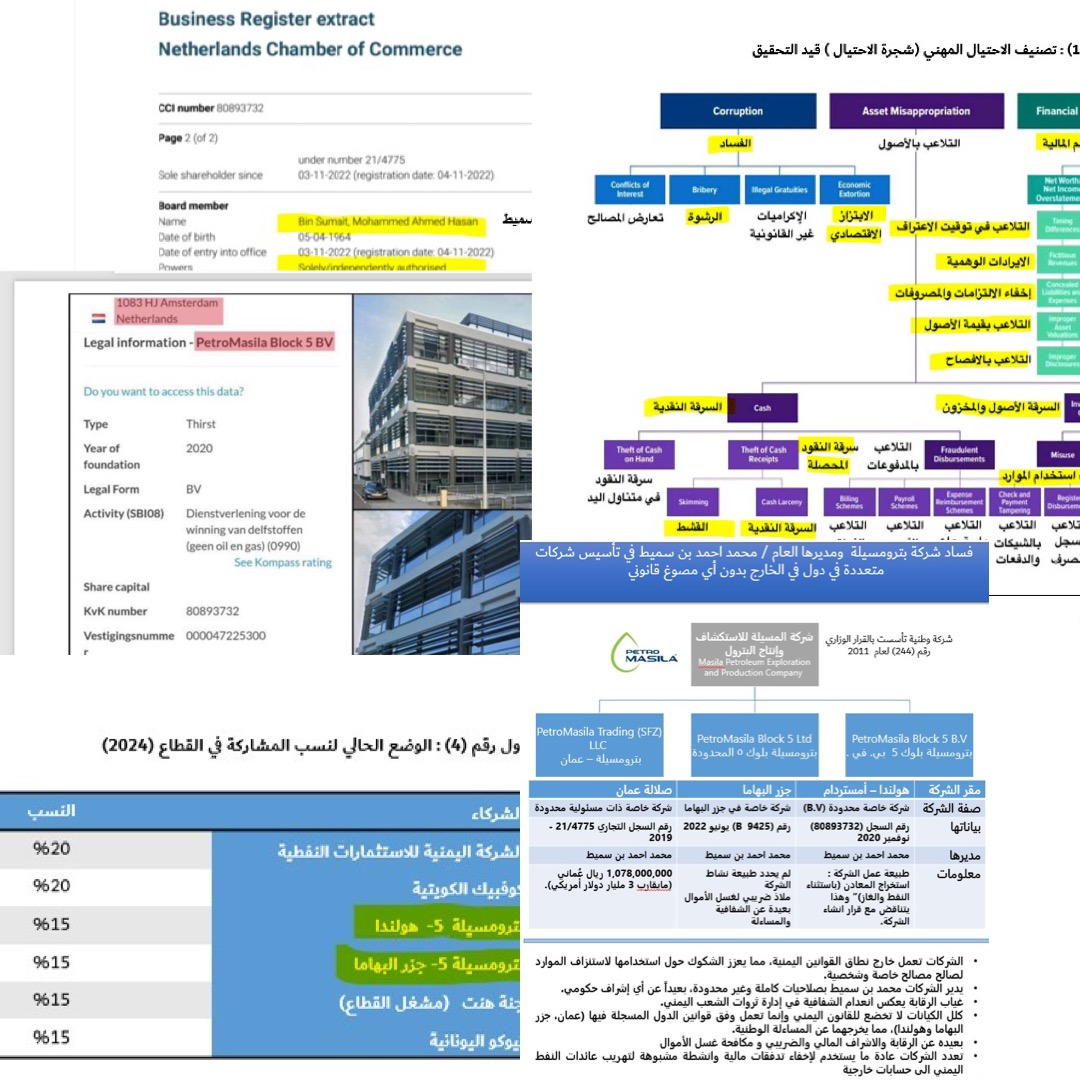 فضيحة بترومسيلة: شركات اخرى خارجية في جزر الباهاما وهولندا لنهب ثروات اليمن