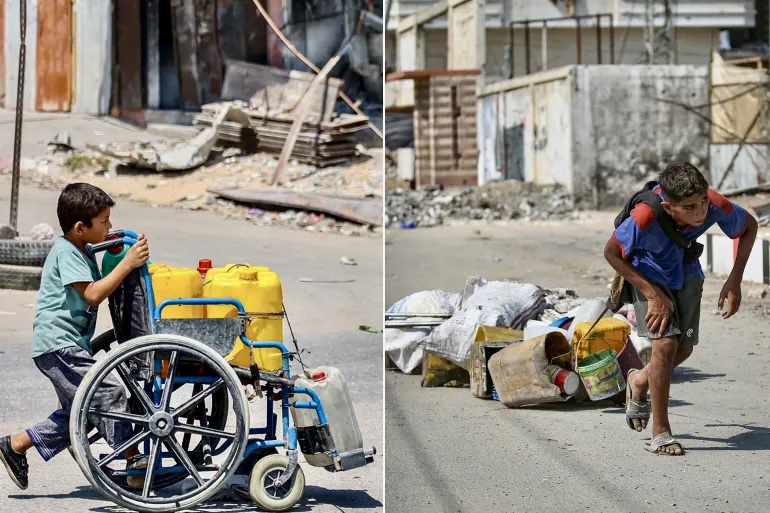 مهام ثقيلة يقوم بها الأطفال.. ترى الولْدان شيبا بغزة.. 