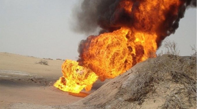 مسلحون قبليون يفجرون أنبوب للنفط الخام في حبان بشبوة