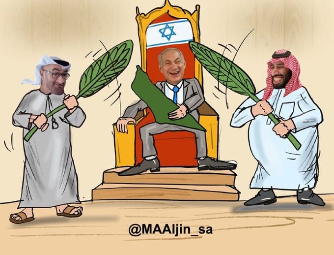كاريكاتير بن رايد ولن سلمان والتطبيع 