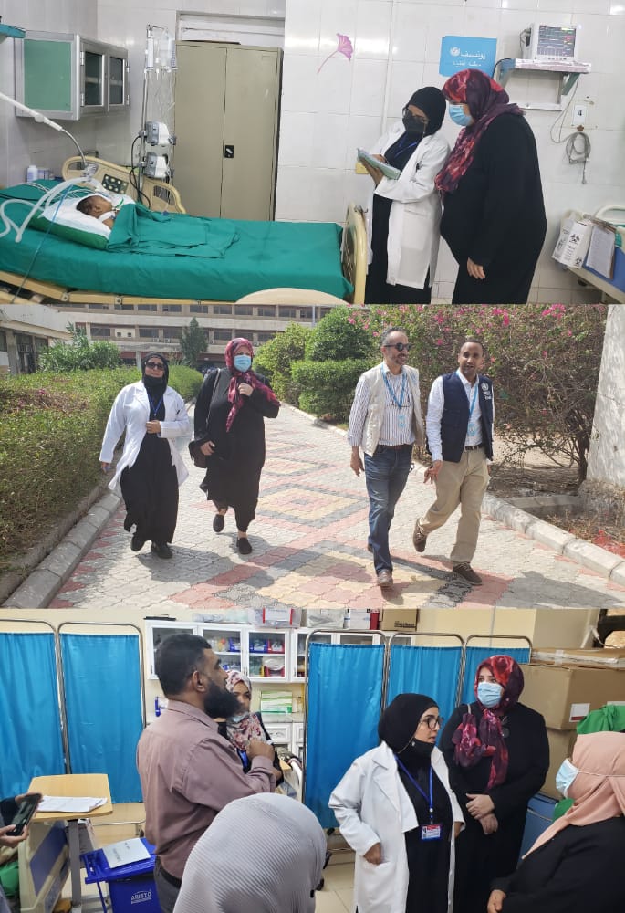 وفد إقليمي بمنظمة الصحة العالمية يزور مستشفى الصداقة التعليمي العام-عدن