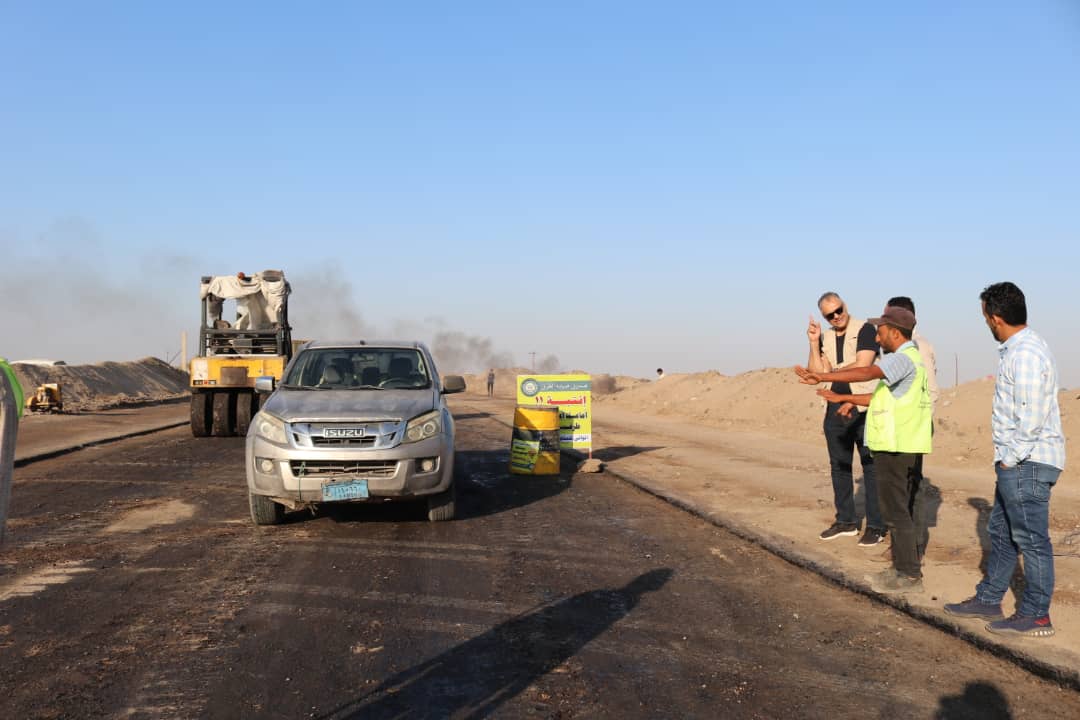 المهندس الماس يؤكد على تقدم الإنجاز بمشروع طريق الوهط طور الباحة في لحج