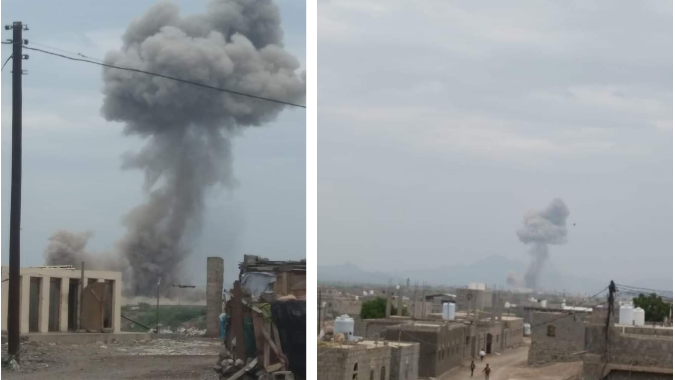 انفجارات تهز قاعدة العند في محافظة لحج ومصدر عسكري يكشف السبب.. تفاصيل