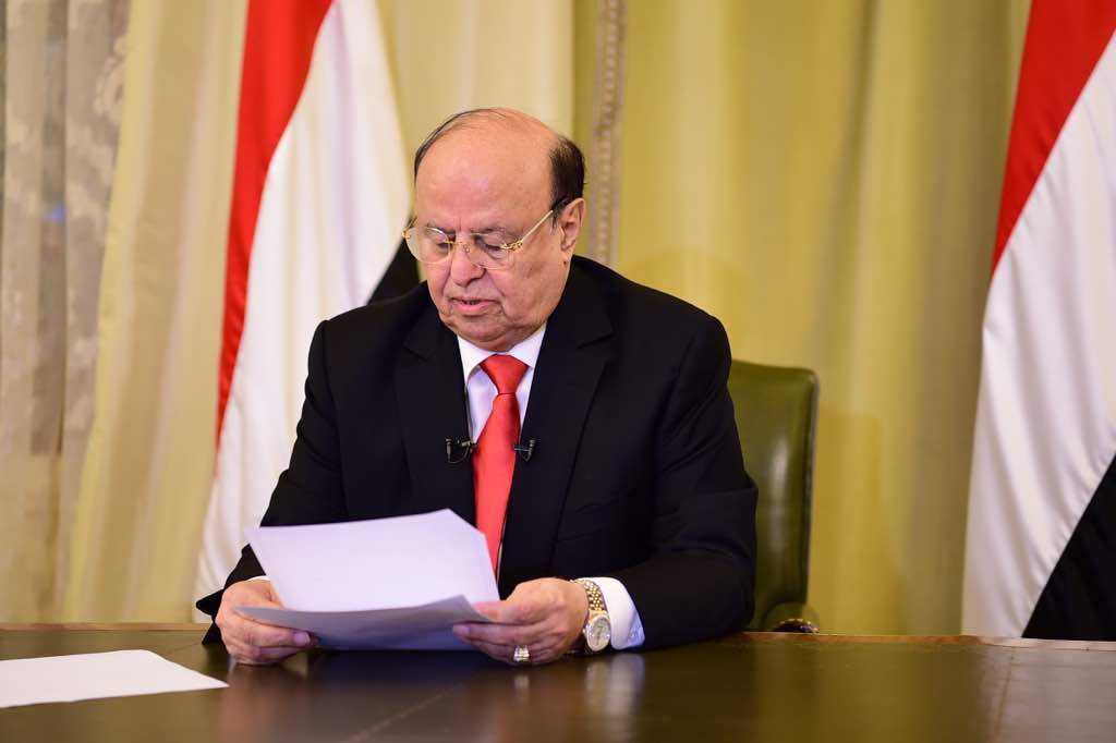 هادي: كل يد تمتد لمقاومة جماعة الحوثي هي يدنا