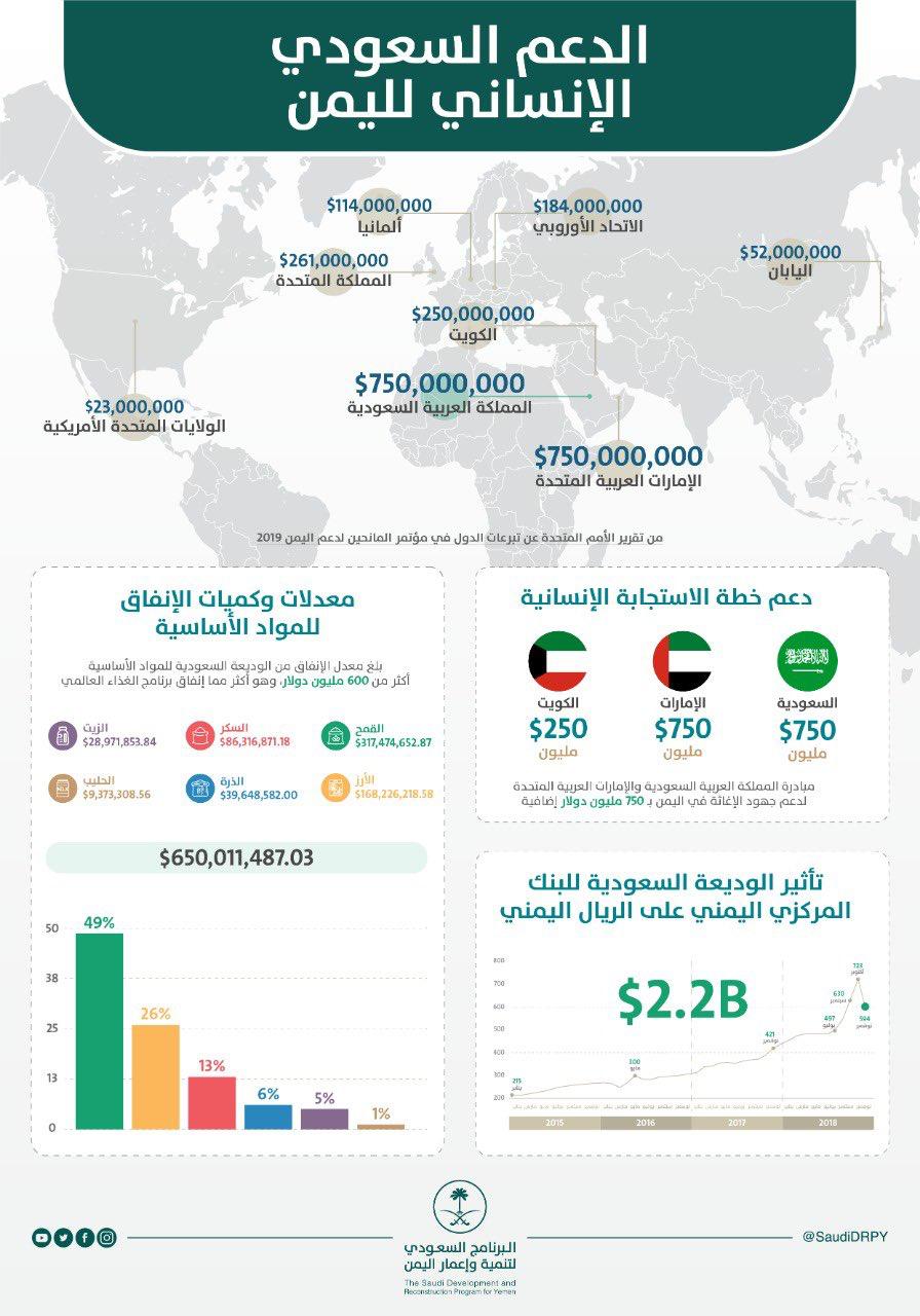 الارياني: 11 مليار دولار حجم الدعم السعودي لليمن