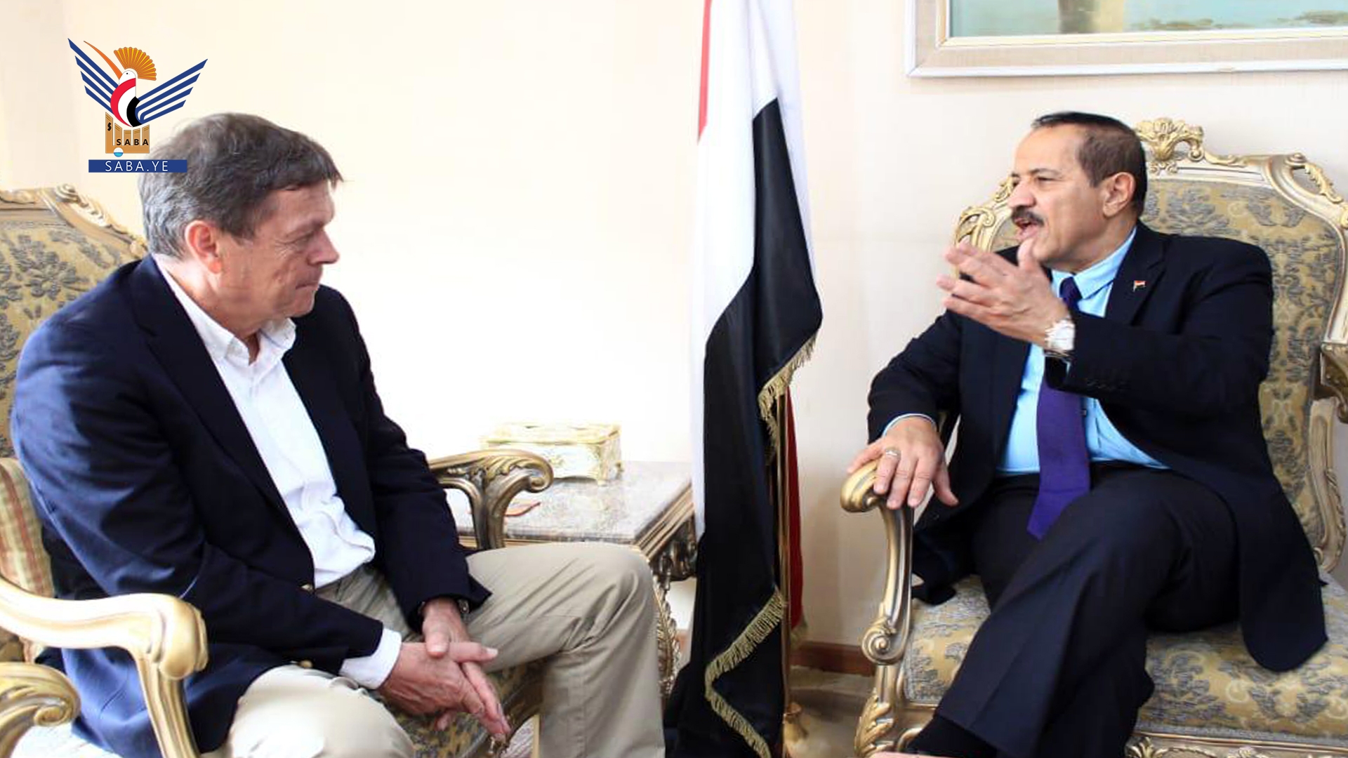 سفير ألمانيا لدى اليمن يلتقي مسؤولاً في حكومة جماعة الحوثي بصنعاء
