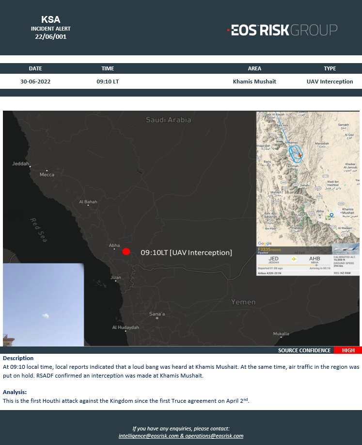 اعتراض طائرة مسيرة حوثية في أجواء خميس مشيط جنوب السعودية.. وتكتم سعودي على الخبر